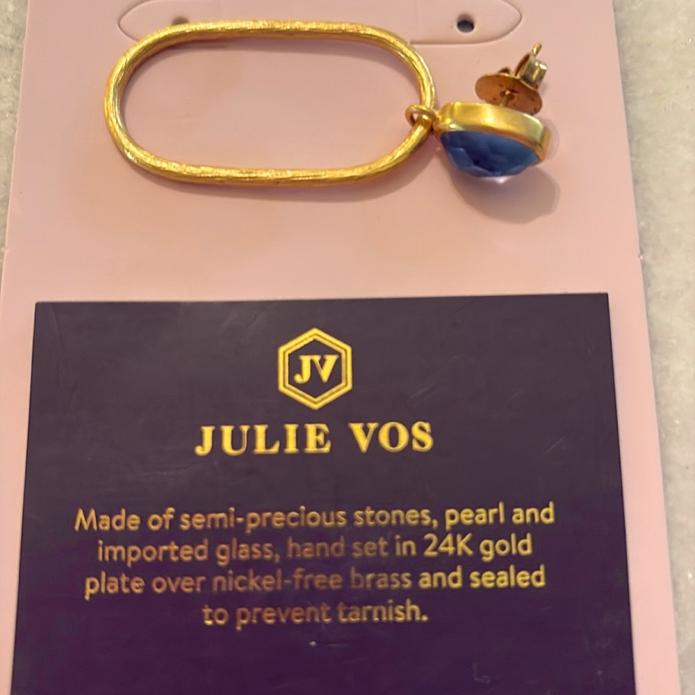 Julie Vos Gold and Blue Artisanal Earrings
